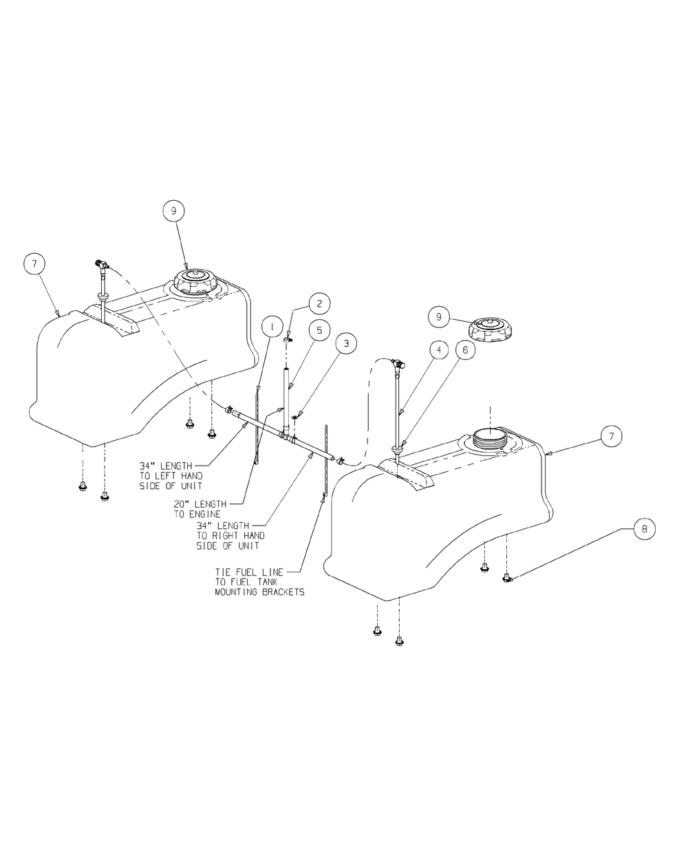 Fuel Tank Assembly (2008 And Before) Diagram and Parts List for M72-KW (53AI8CT8050-37HP-OHV)(2009 & Before) Cub Cadet Lawn Tractor